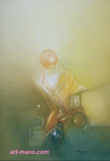 Peinture intitulée "le-penseur-38-gf.jpg" par Amano, Œuvre d'art originale