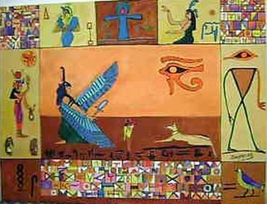 Peinture intitulée "EN EGYPTE" par Mahmoud Amara, Œuvre d'art originale, Huile