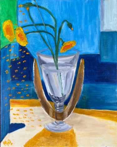 Painting titled "Stillife with yello…" by Maria Yusupova, Original Artwork, Oil