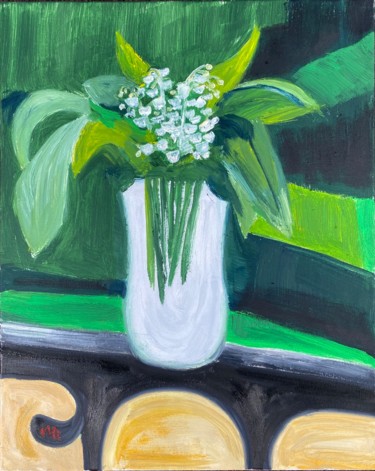 Painting titled "Lilies of the valley" by Maria Yusupova, Original Artwork, Oil