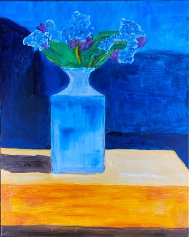 Painting titled "Forget-me-not" by Maria Yusupova, Original Artwork, Oil