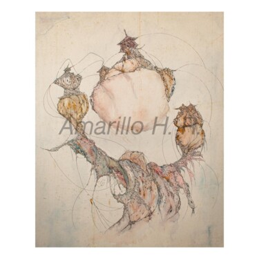 Dessin intitulée "EL UNIVERSO" par Amarillohr, Œuvre d'art originale, Aquarelle