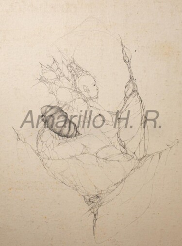 Dibujo titulada "CRISALIDA" por Amarillohr, Obra de arte original, Lápiz