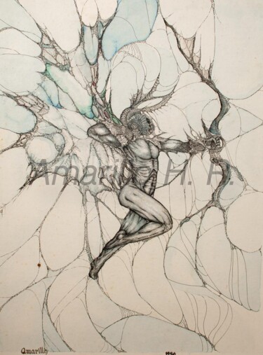 Peinture intitulée "APOLO" par Amarillohr, Œuvre d'art originale, Aquarelle