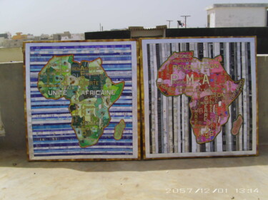 Collages intitulée "AFRIQUE:DOUBLE FACES" par Sobel, Œuvre d'art originale