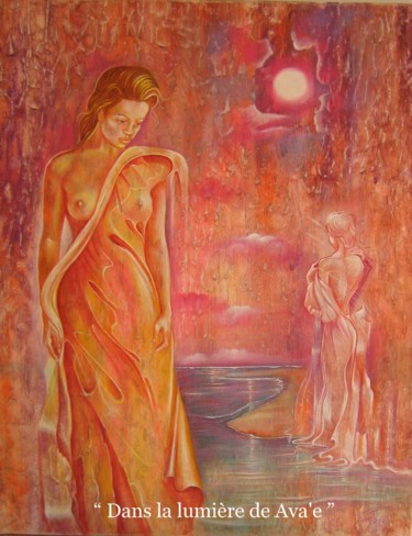 Painting titled "Dans-la-lumiere-de-…" by Gisèle Ledoux, Original Artwork, Oil