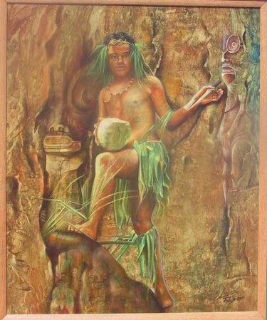 Painting titled "Nourriture céleste" by Gisèle Ledoux, Original Artwork, Oil