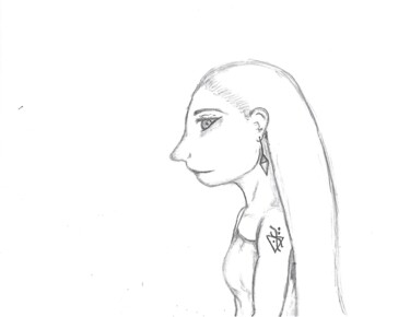 Dibujo titulada "Queen Misako" por Amathauntacreator, Obra de arte original, Lápiz
