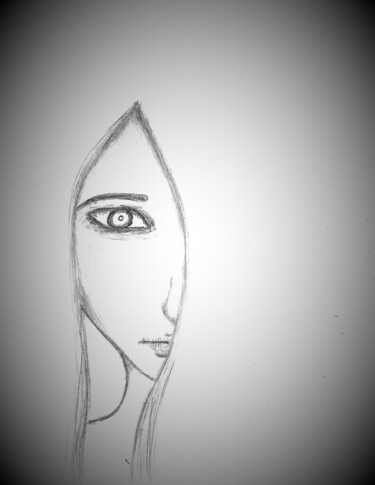 Drawing titled "Shy girl" by Amathauntacreator, Original Artwork, Pencil