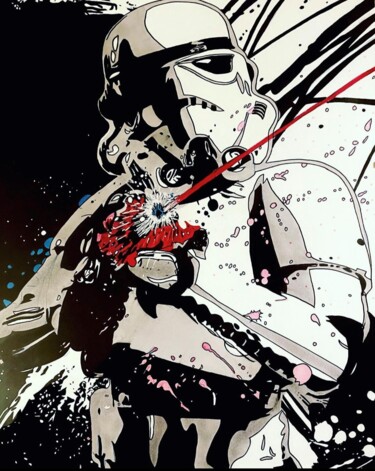 Рисунок под названием "Stormtrooper" - Amaury Dupeu, Подлинное произведение искусства, Карандаш