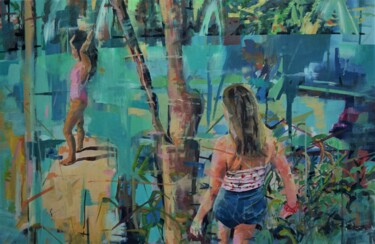 Pintura titulada "Las reinas del Lago" por Amaya F Fariza, Obra de arte original, Oleo Montado en Bastidor de camilla de mad…