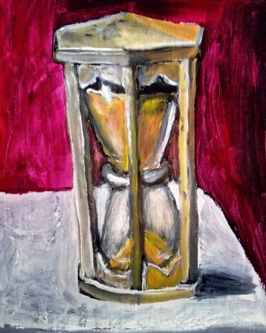 Painting titled "Le Temps Passe Non ?" by Amazeigh Bouzékri, Original Artwork, Acrylic