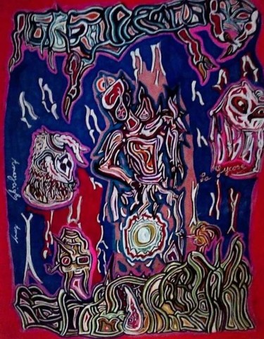 Рисунок под названием "Soultrap Sorcery of…" - Amazeigh Bouzékri, Подлинное произведение искусства, Чернила