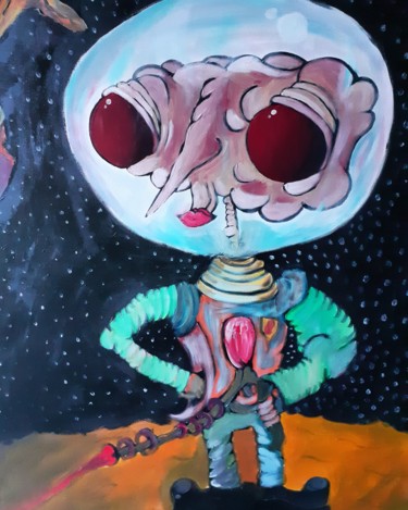 Peinture intitulée "Space Opéra" par Amazeigh Bouzékri, Œuvre d'art originale, Acrylique