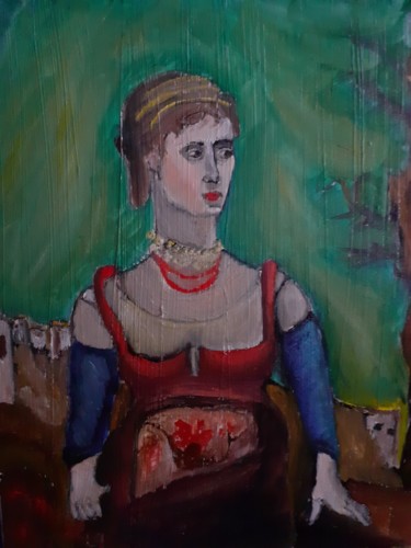 Картина под названием "La Vagabonde" - Amazeigh Bouzékri, Подлинное произведение искусства, Масло