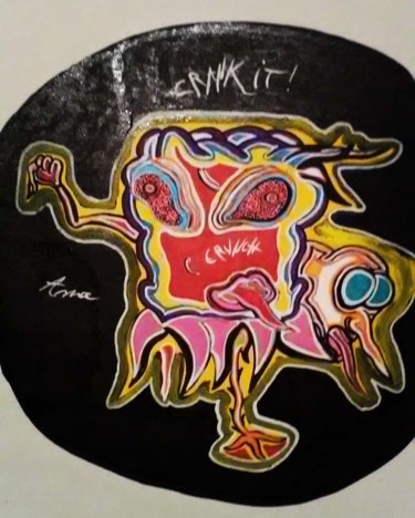 Zeichnungen mit dem Titel "Crank It !" von Amazeigh Bouzékri, Original-Kunstwerk, Tinte