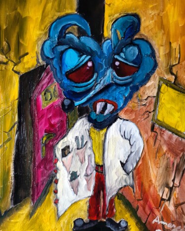Painting titled "Dr. FeelGood" by Amazeigh Bouzékri, Original Artwork, Oil