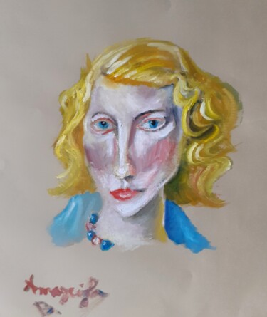 Peinture intitulée "Dame Sixteen" par Amazeigh Bouzékri, Œuvre d'art originale, Huile