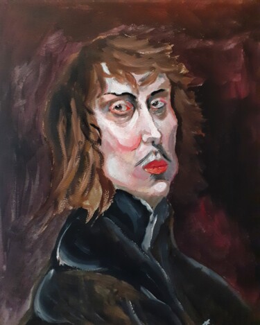 Painting titled "Study Of Peter Lely" by Amazeigh Bouzékri, Original Artwork, Oil