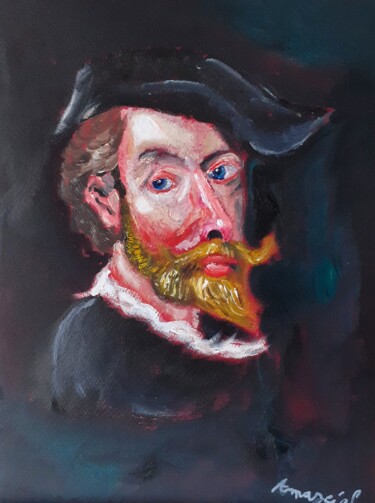 Painting titled "Study of Sir. Peter…" by Amazeigh Bouzékri, Original Artwork, Oil