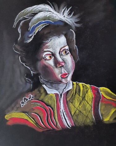 Dibujo titulada "Caravagio Study" por Amazeigh Bouzékri, Obra de arte original, Carbón