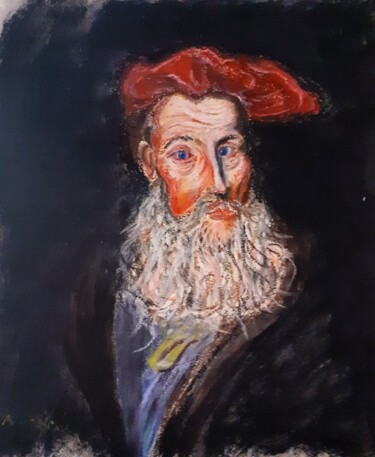 Dessin intitulée "Le Duc de Sennelier" par Amazeigh Bouzékri, Œuvre d'art originale, Pastel