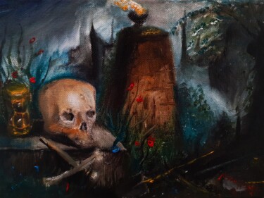 Painting titled "Nature Morte en Ple…" by Amazeigh Bouzékri, Original Artwork, Oil Mounted on Wood Stretcher frame