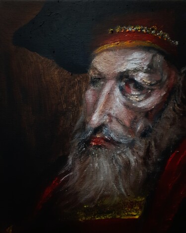 Painting titled "D'après Piotr Topol…" by Amazeigh Bouzékri, Original Artwork, Oil Mounted on Wood Stretcher frame