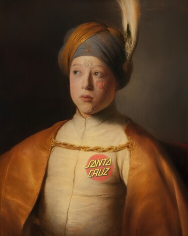 Artes digitais intitulada "The Boy of Santa Cr…" por Amazeigh Bouzékri, Obras de arte originais, colagem digital