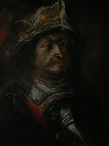 Pittura intitolato "Portrait of a Marin…" da Amazeigh Bouzékri, Opera d'arte originale, Olio