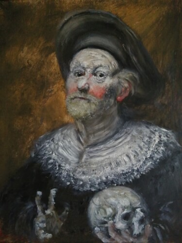 Pittura intitolato "Rembrandt Inspired,…" da Amazeigh Bouzékri, Opera d'arte originale, Olio