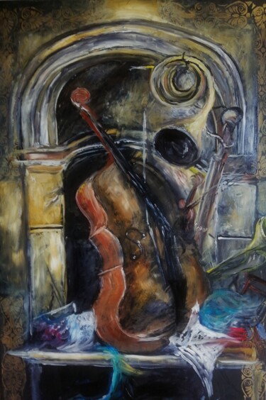 Malarstwo zatytułowany „Still Life with Cla…” autorstwa Amazeigh Bouzékri, Oryginalna praca, Olej