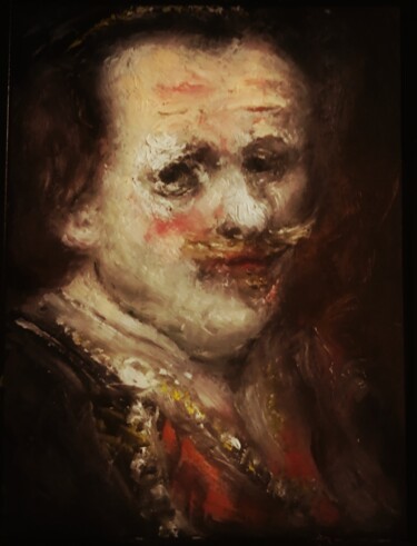 Malerei mit dem Titel "D'après Rembrandt,…" von Amazeigh Bouzékri, Original-Kunstwerk, Öl