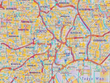 Arts numériques intitulée "Plan de ville Tokio" par Amazing Pictures, Œuvre d'art originale, Travail numérique 2D
