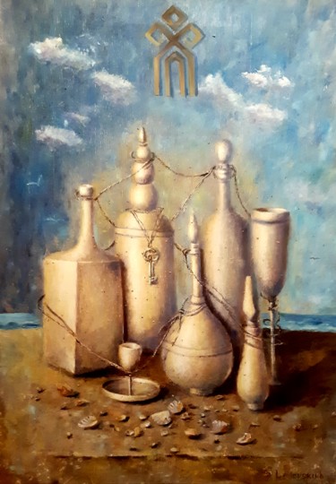 Painting titled "Хранитель" by Elena Ledovskikh, Original Artwork, Oil