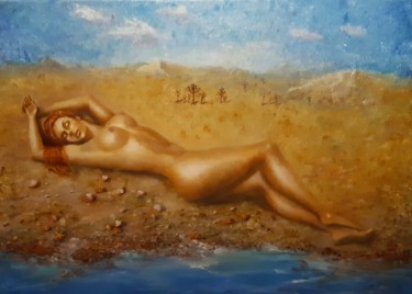 Painting titled "Богиня природы" by Elena Ledovskikh, Original Artwork, Oil