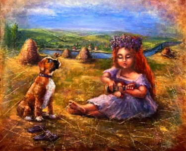 Pintura intitulada "Будущие звезды" por Elena Ledovskikh, Obras de arte originais, Óleo