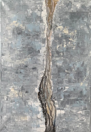 Painting titled "Silver" by Amberly Feaver, Original Artwork, Oil
