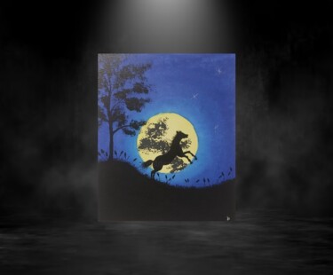 Pittura intitolato "Pleine lune" da Ambiance D'Atelier, Opera d'arte originale, Acrilico
