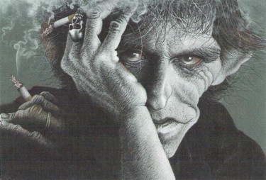 Peinture intitulée "Keith Richards 2" par Deckx Jan, Œuvre d'art originale