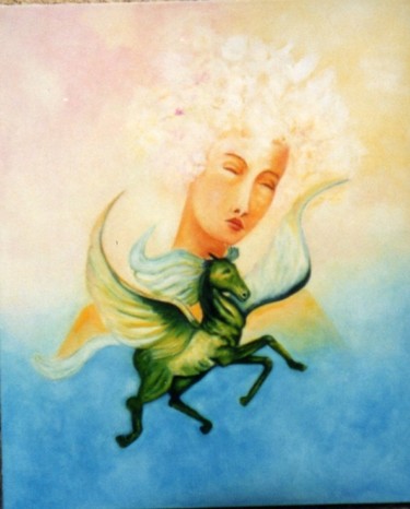 Peinture intitulée "Pégase" par Nicolle Amblard-Chomeyrac, Œuvre d'art originale