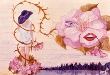 Peinture intitulée "Pensées florales" par Nicolle Amblard-Chomeyrac, Œuvre d'art originale