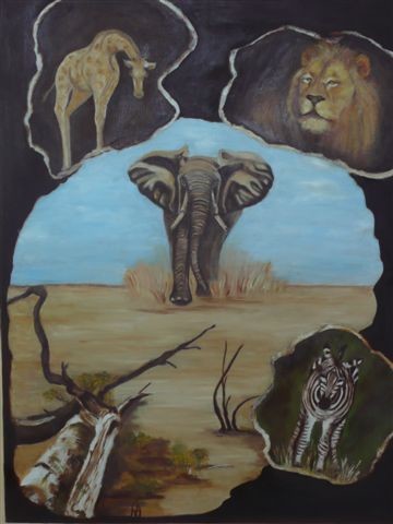 Peinture intitulée "Zimbabwé" par Nicolle Amblard-Chomeyrac, Œuvre d'art originale