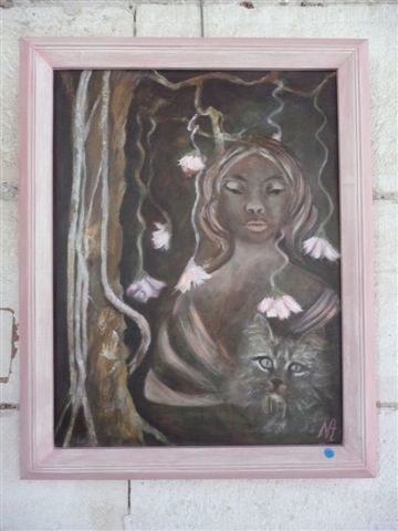 Peinture intitulée "L'esprit de la forêt" par Nicolle Amblard-Chomeyrac, Œuvre d'art originale
