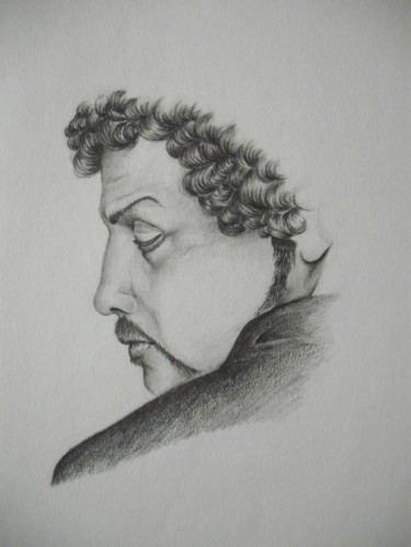 Disegno intitolato "Ritratto d'uomo" da Ambra Notaro, Opera d'arte originale, Matita