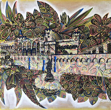 Malerei mit dem Titel "Aux couleurs de l'e…" von Ambraude, Original-Kunstwerk, Acryl Auf Keilrahmen aus Holz montiert