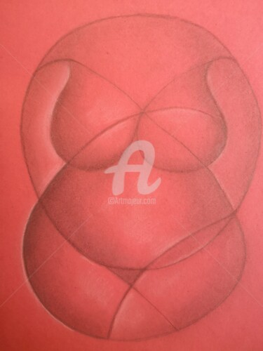 Dessin intitulée "CERCLE ROUGE" par Ambre Saint Martin, Œuvre d'art originale, Crayon