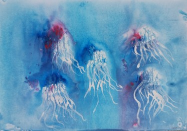 Peinture intitulée "Les méduses" par Ambredeval, Œuvre d'art originale, Acrylique