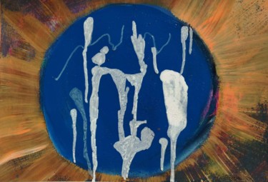 Painting titled "Mort du soleil" by Ambredeval, Original Artwork, Acrylic
