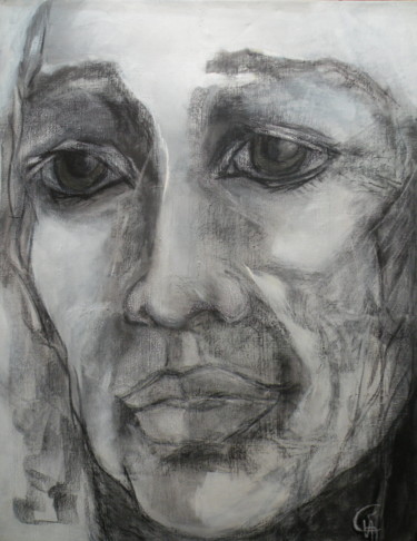 Peinture fusain 02 Drawing titled "Peinture fusain 02" by Viviane Ambre, Original Art, Charcoal